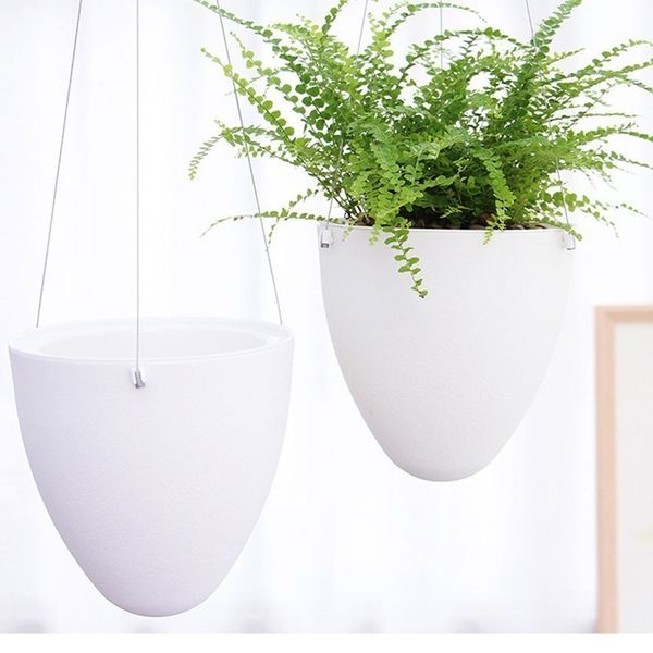 Mini bianco pigro vaso di fiori di plastica vasi per piante grasse acqua vasi appesi irrigazione vasi da giardino fioriere decorazione della casa Y200723