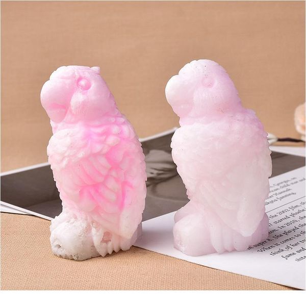 

natural mineral quartz parrot figurine hemimorphite animal ornaments crafts home decoration natural stone carved christm jlldax, Black