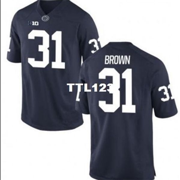 Novo 3740 Penn State Nittany Leão Cam Chão Brown # 6 Real Bordado Completo Colégio Jersey Tamanho S-4XL ou Personalizado Qualquer nome ou Número Jersey