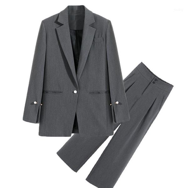 

plus size women's -5xl pants suit two-piece suit 2020 new spring casual ladies blazer jacket elegant trousers1, White;black