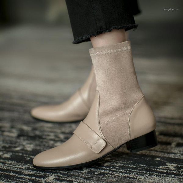 

boots elegant shallow genuine leather women's back zipper round toe thick heels pumps est party prom shoes woman1, Black