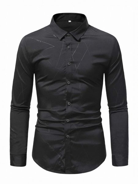 

men geo & letter graphic shirt 43ca#, White;black