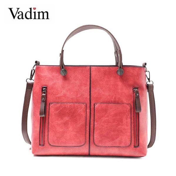 

vadim vintage casual totes bag ladies handbag large capacity women shoulder bags rivet female hand bag crossbody bolsos feminina