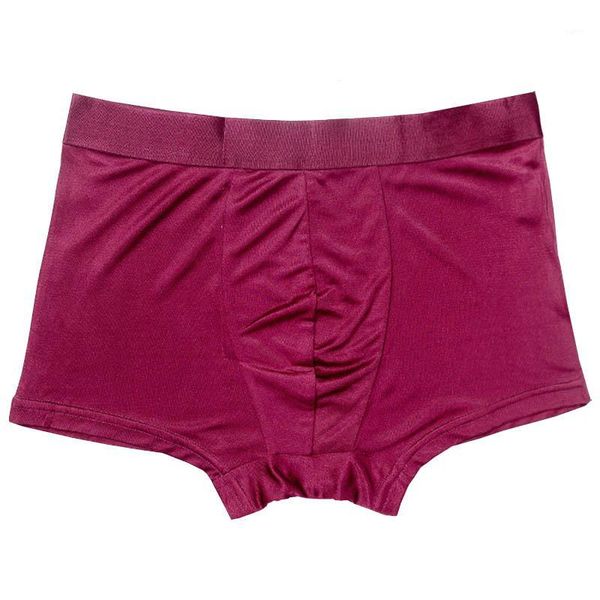 

100% silk knitted fabric underpants fine and smooth men's u-shaped double-layer underpants and comfort boxer1, Black;white