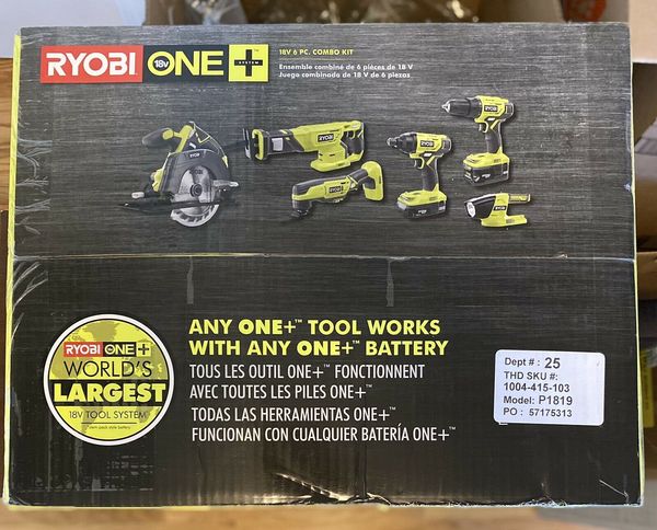 

ryobi power tool combo kits 18volt lithiumion batteries charger bag 6tool