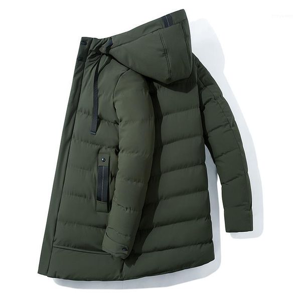 

long style men winter jacket thickened padded outerwear snow outwear overcoats chaquetas hombre1, Black