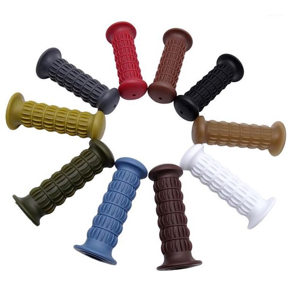 

1 pair 22mm universal motorcycle rubber handlebar hand grip with polychromatic selectable for bike cafe racer enfield1