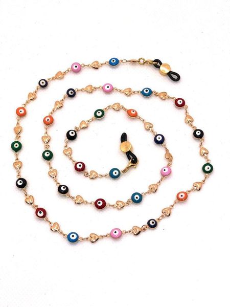 

fashion silver color heart beads sunglasses chain fashion mask chain strap necklace glasses accessories h jllbwy
