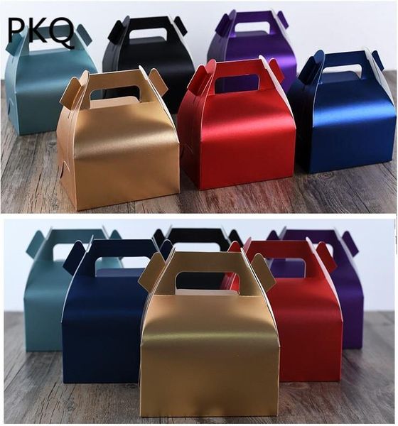 

gift wrap 50pcs colored paper favor box cupcake with handle cardboard packing cake boxes and packaging party gift1