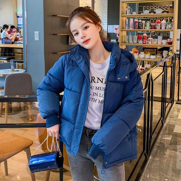 

women's down & parkas 2021 autumn winter jacket women hooded thick cotton padded female short coat outwear, Black