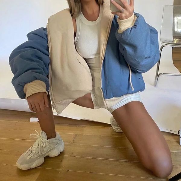 

2021 new thickening cotton-padded clothes female winter european and american blogger with hooded flight warm jacket 8dgk, Black;brown