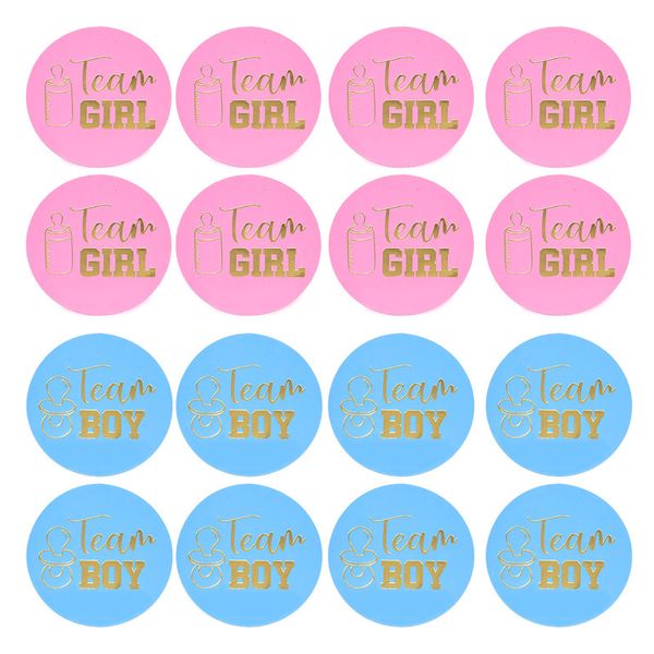 

24/48pcs team stickers decoration baby shower supply its boy or girl vote gift bag sticker for gender reveal party