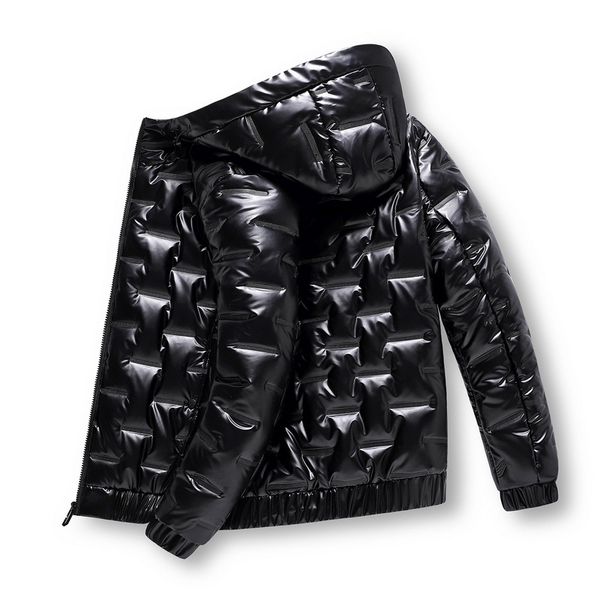 

2020 new fashion winter warm men's hooded jacket glossy men's down jacket cotton jacket clothes m-6xl, Black