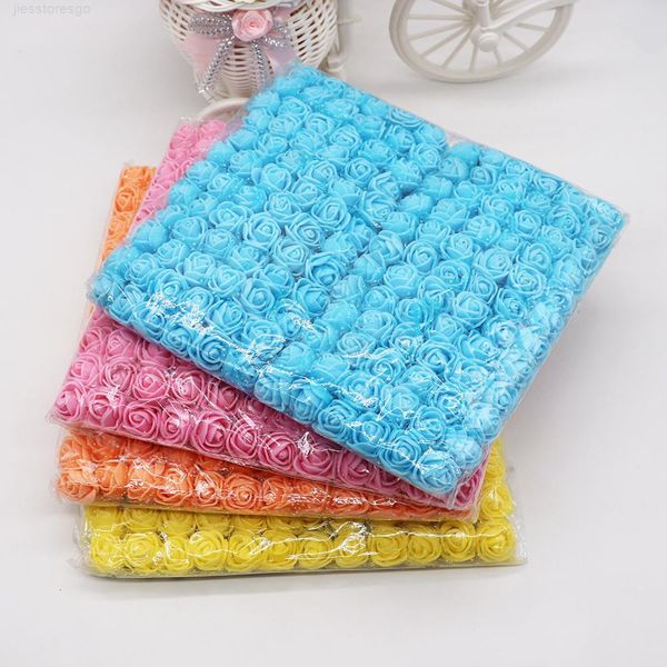 

144pcs/2cm pe multicolor fake foam rose artificial flowers christmas wreath decor for home wedding diy new year gifts