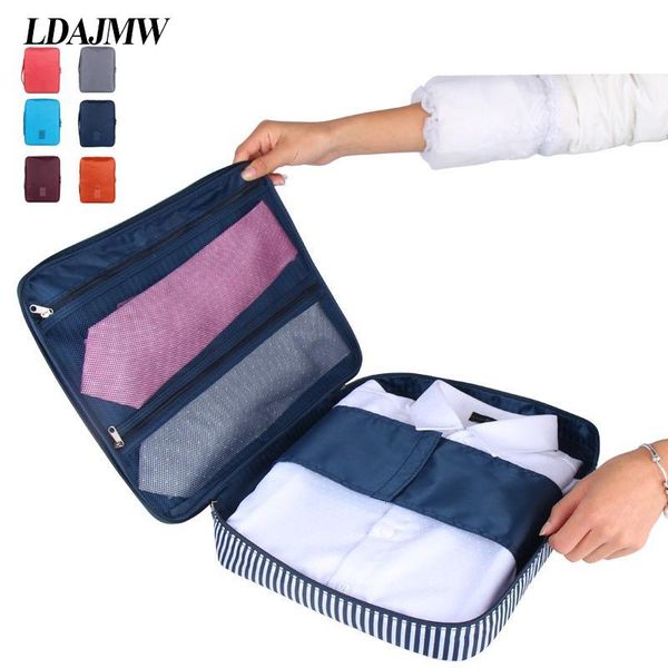 

ldajmw travel suitcase organizer luggage storage bag shirt tie bra clothes crease proof case handbag portable pouch organizers