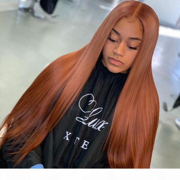 

ginger brown blonde silky straight 13x6 lace front human hair wigs for black women glueless 180density full lace wigs 360 lace frontal wig