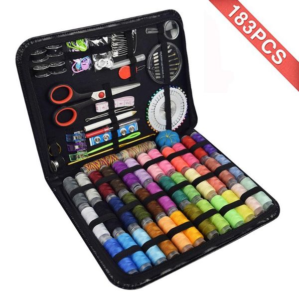 

швейные box 183pcs многофункциональный путешествия набор для шитья стежка игла нить сумка для хранения ткань крафт мама рождественские подар