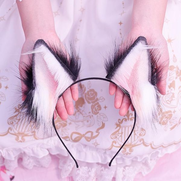 

hand-made cosplay wolf ears animal ears headband hairpin simulation mother lolita headdress cute animal dog kc