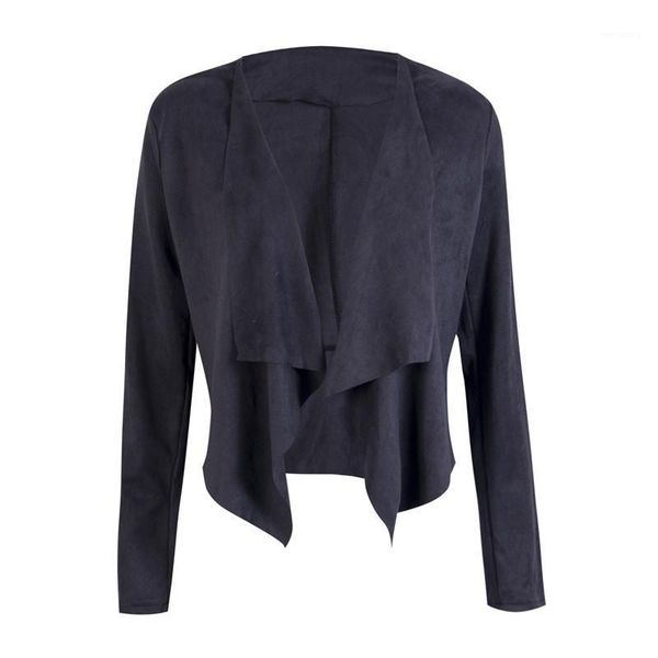 

2020 women long sleeve autumn ladies jackets coats fashion elegant turn-down collar solid slim cardigan outwear coats 1, Black;brown