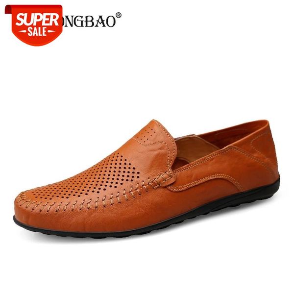 

brand new spring summer men breathable casual shoes genuine leather men loafers fashion non-slip boat shoes moccasins size 38-47 #ns1m