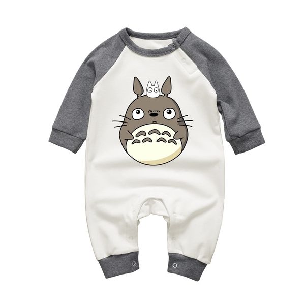 

long sleeve toddler clothes baby girls boys jumpsuits cartoon totoro o-neck cotton newborn rompers long sleeve infant one-pieces y200320, Blue