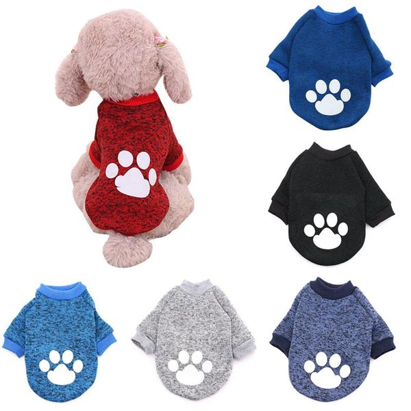 

s-xl pets clothes warm fleece pullover for small dogs cats fashion dog printing sweater 6 colors pet supplies