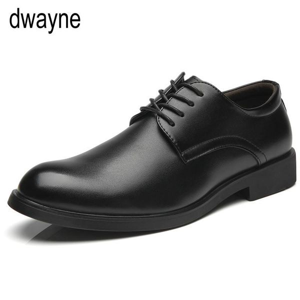 

classic black leather business shoes men lace up round toe formal dress derbies shoes 38-44 dress men