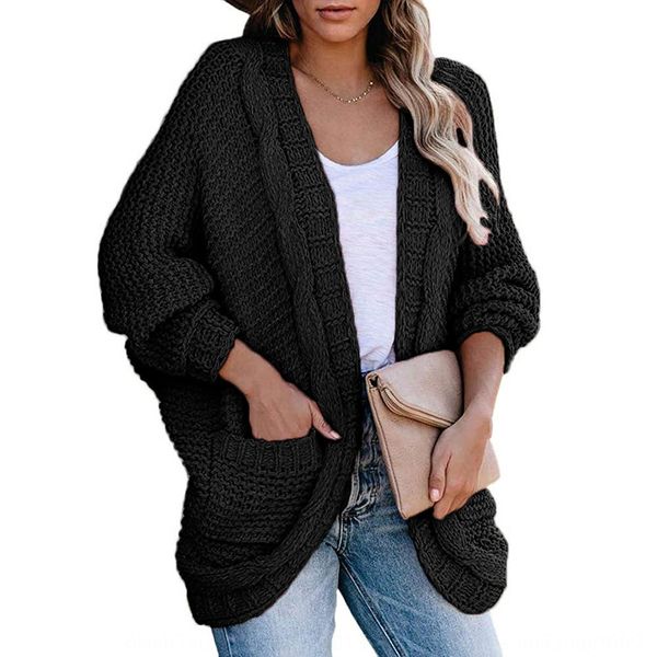 

thick thread twist cardigan knitwear coat knitwearautumn winter 2020 new knitwear casual twist rope bat sleeve sweater coat zx91i, White;black
