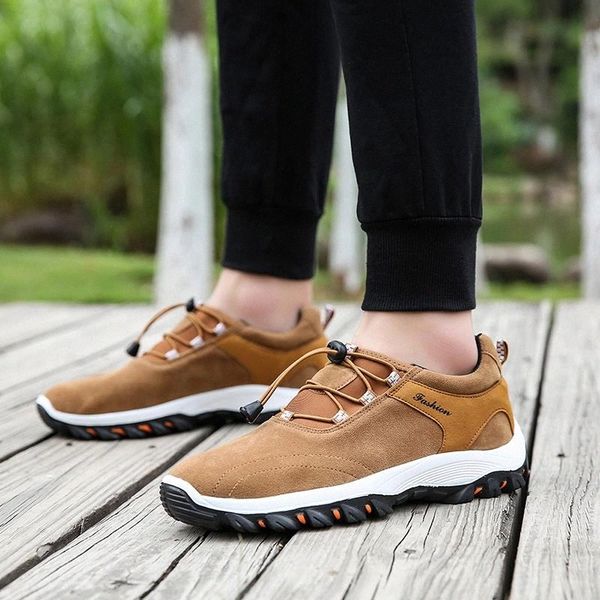 

men casual shoes suede leather men's shoes fashion outdoor men loafers soft comfortable driving shoes men big size 48 #6k68