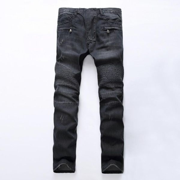 

86 big size 7xl 8xl plus size trousers highly elastic silm pants jeans men hiphop pants skinny wrinkle1, Blue