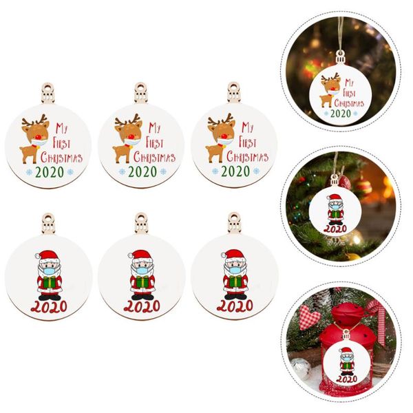 

christmas decorations 6pcs xmas hangtag nice chic decor pendant gift wooden ornament