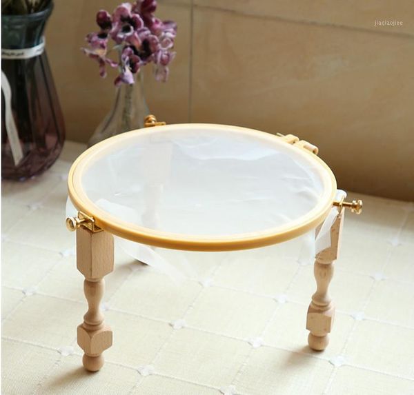 

wood embroidery hoop stand cross stitch hoop set embroidery ring frame portable luneville tools1, Black