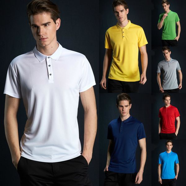 

2019 men fashion polo shirt for men's quick dry fit uniform short sleeve shirts, White;black