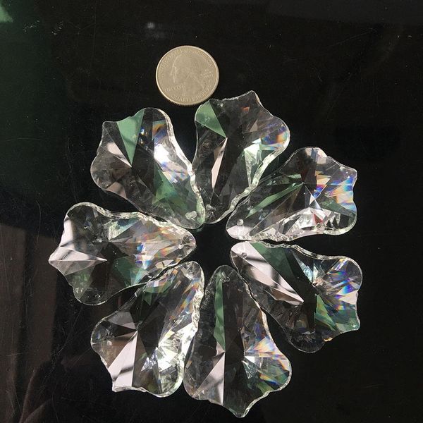 

5pc 50mm clear suncatcher pendant tree faceted leaf crystal chandelier craft prism hanging ornament fengshui xms h bbyfnp