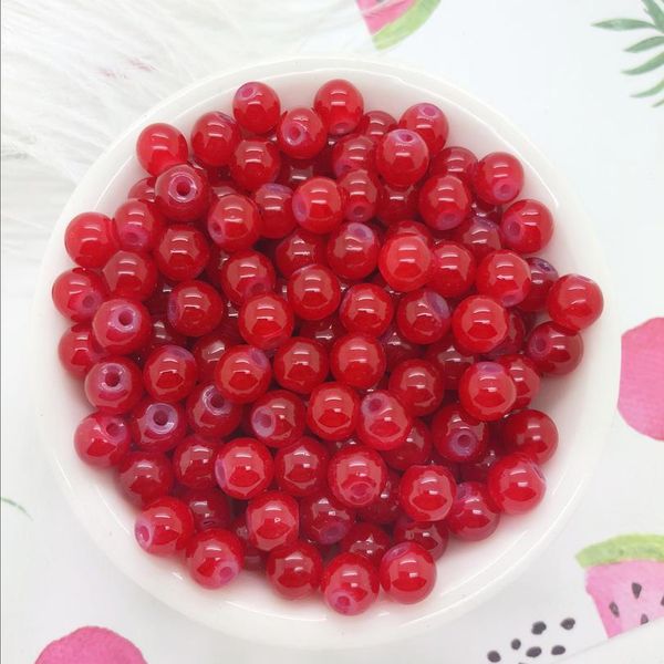 

new diy 4/6/8mm glass round pearl spacer loose beads pattern jewelry making bbycmu, Black