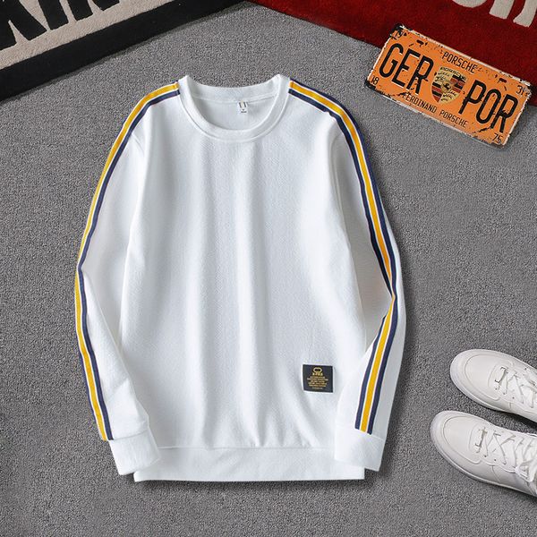 

men sweatshirts striped casual harajuku hoodies o-neck 2020 new trend mens hip hop streetwear pullover solid tracksuit clothing, Black