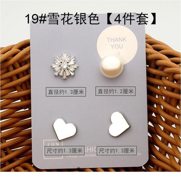 

10pieces pearl rhinestone shirt's button pins for clothing prevent accidental exposure brooch badge cufflinks cloth jllkfk, Blike;white