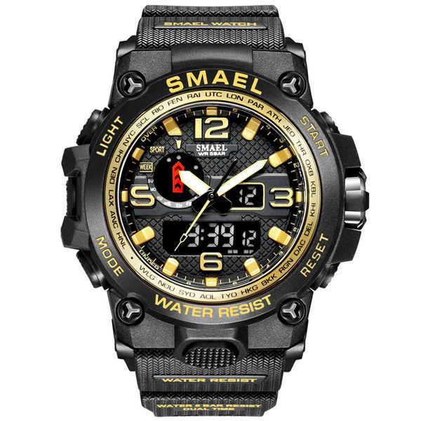 

wholesale 2021 new smael quartz ditigal mens watch high school student mens watches yellow inner sport watches a05a6, Slivery;brown