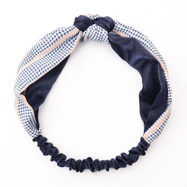 

2021 new women spring suede grid headbands vintage cross knot elastic hairbands bandanas girls hair bands hair accessories, Golden;silver