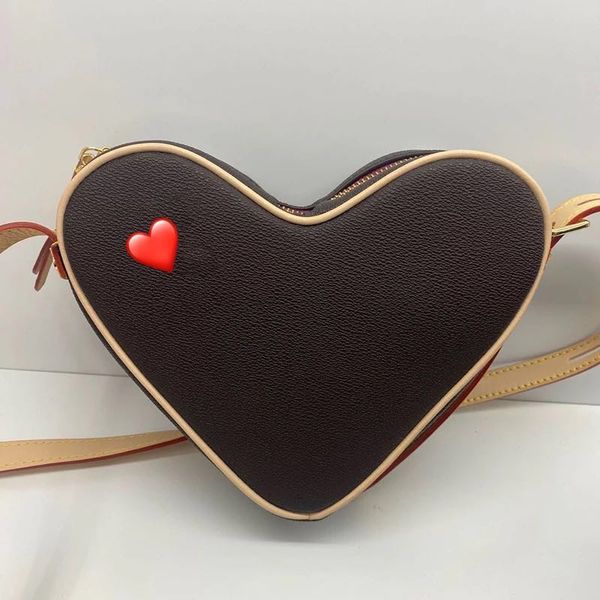 

22cm letter heart bag womens handbag mini bags fashion purse real leather packet
