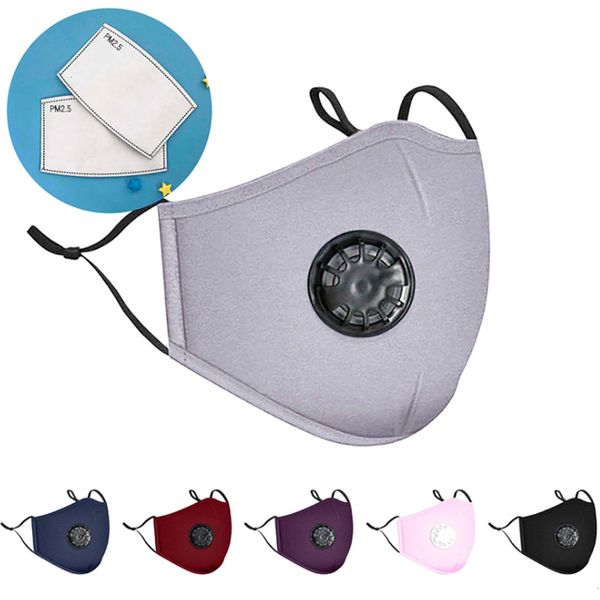 

masks cotton valve face breath pm2.5 fashion mouth anti-dust reusable fabric mask with 2 filters insidefacv00ksafewvxp