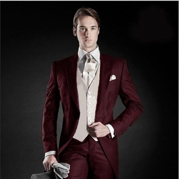 

classic one button groom wedding peak lapel men muits mens wedding suits tuxedo costumes de pour hommes men(jacket+pants+tie+vest) w666, Black;gray