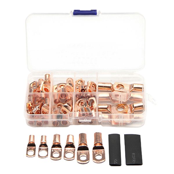 

140pcs assorted wire lugs battery cable copper eyelets terminals connector