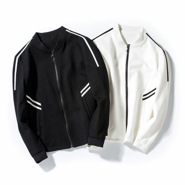 

men's jackets woodvoice jacket mens casual striped zipper coat autumn winter male long-sleeved man windbreaker solid overcoat, Black;brown