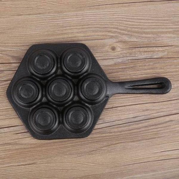 

uncoated non-sticky cast iron meatball pan cake mold1