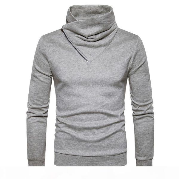 

мужская top zipper decor водолазка твердого свитер тонкая подходит пуловер mans одежда 2020 с длинным рукавом свитер для мужчину, White;black
