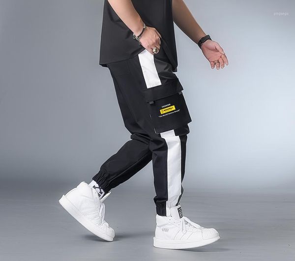 

7xl 6xl xxxxl men streetwear cargo pants 2020 clothing man color block harem pants male hip hop spring joggers sweatpants1, Black