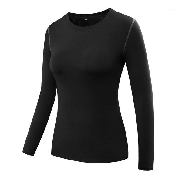 

summer autumn women gym tight fitness yoga shirts compression women's sport long sleeve running tees breathable 1, Black;blue