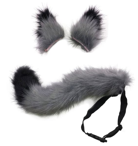 

spoof toy halloween 25 inch simulation of fox ears tails cosplay set selling gift of the friend