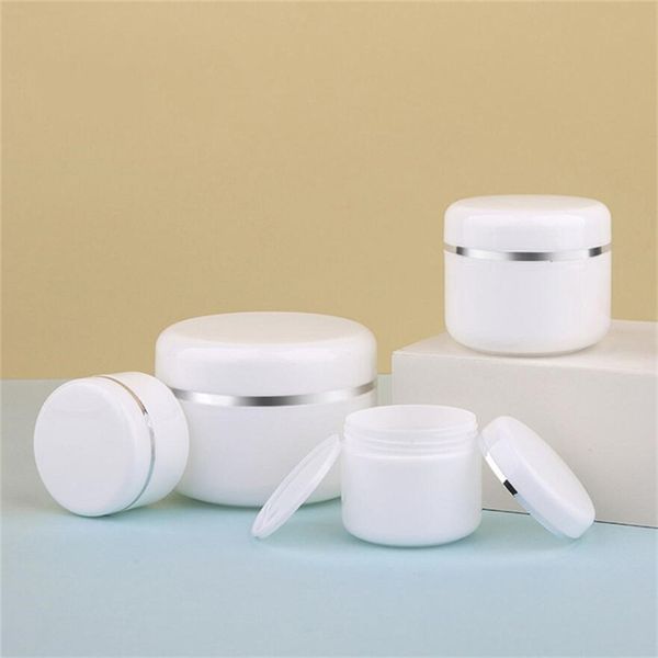 20g 30g 50g 100g 150g 200g 250g Viagem vazia recarregável garrafas cosméticas plástico branco amostras maquiagem facial creme recipiente de armazenamento